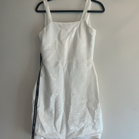 NWT Club L London Sequin Square Neck Mini Dress - Picture 8 of 9